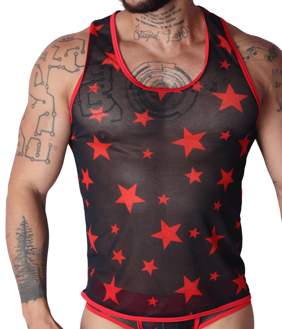 Star Red Tank by Gigo Underwear