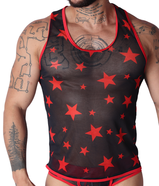 Star Red Tank by Gigo Underwear