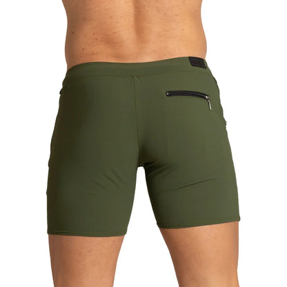 Tennis Green Short back view by Gigo Underwear