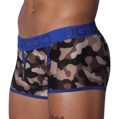Trend Blue Trunk front view by Gigo Underwear