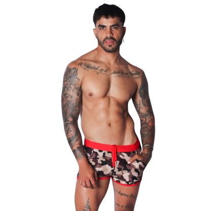 Trend Red Beachwear on model by Gigo Underwear