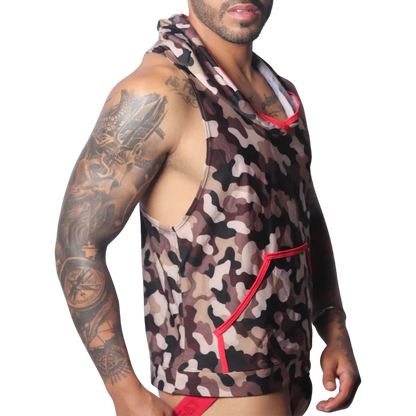 Trend Red Hoody Tshirt front view by Gigo Underwear