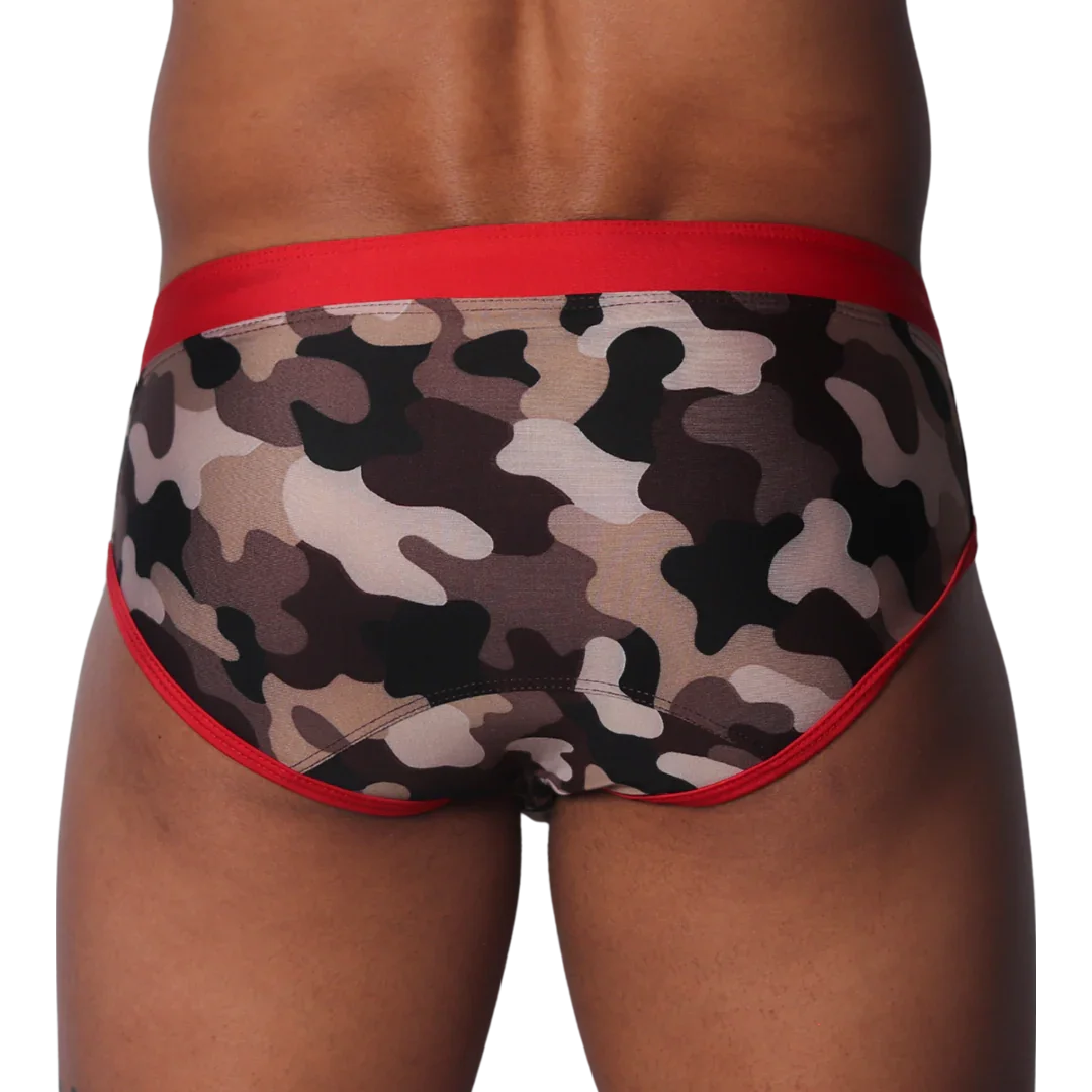 Trend Red Swim Brief back view by Gigo Underwear