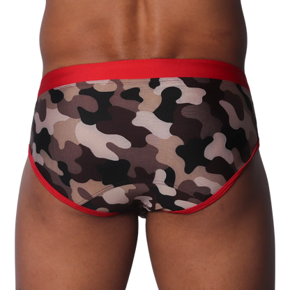 Trend Red Swim Brief back view by Gigo Underwear