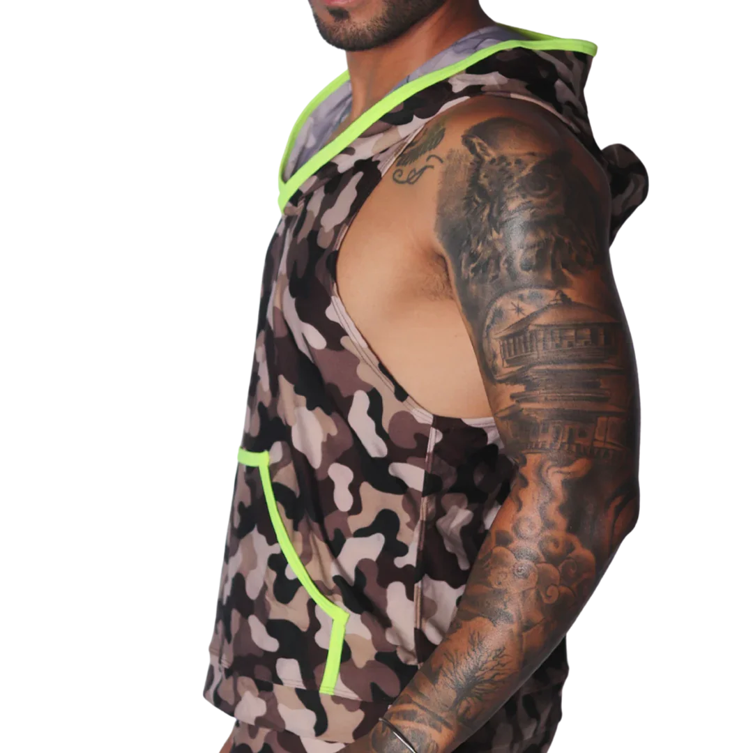 Trend Yellow Hoody Tshirt front view by Gigo Underwear
