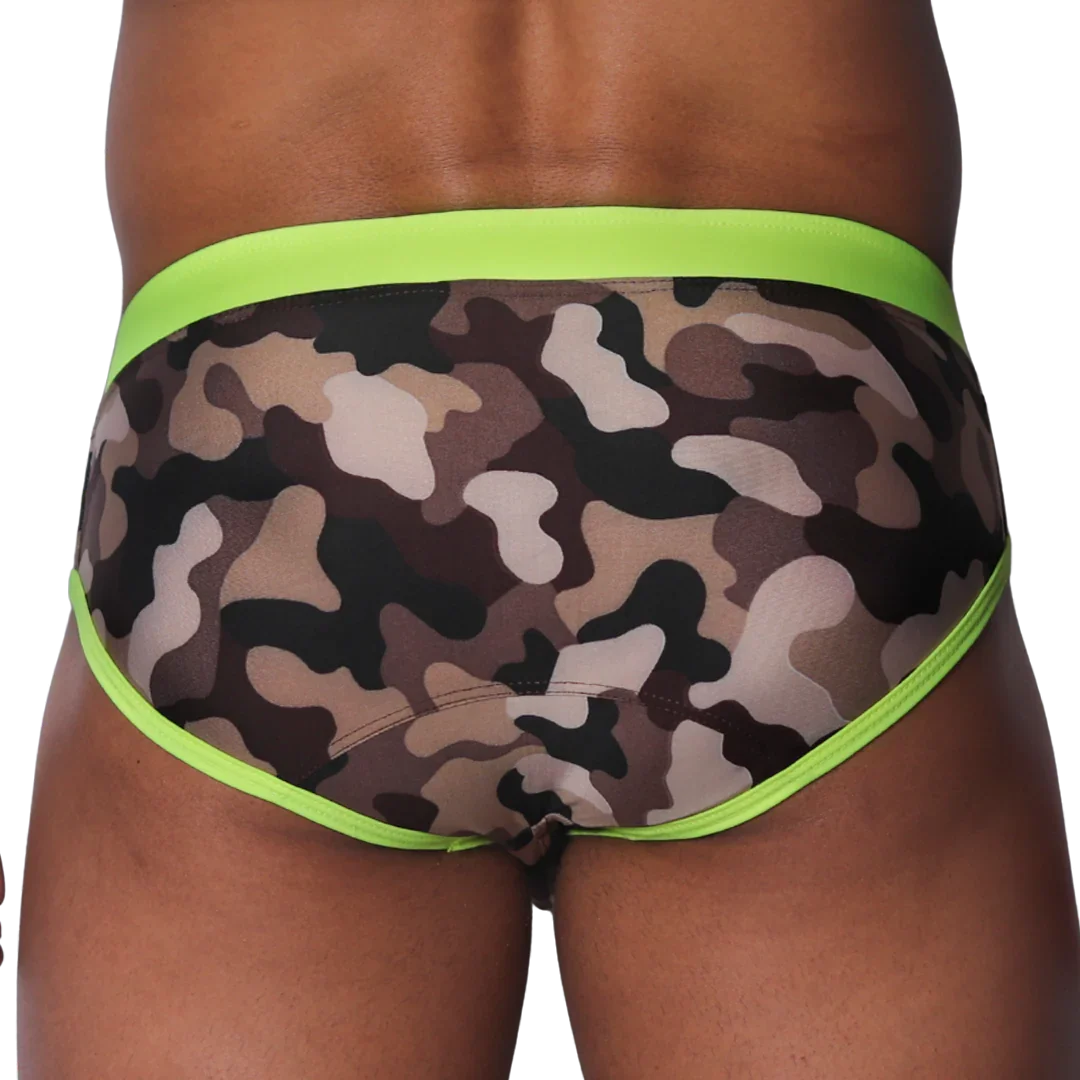 Trend Yellow Swim Brief back view by Gigo Underwear