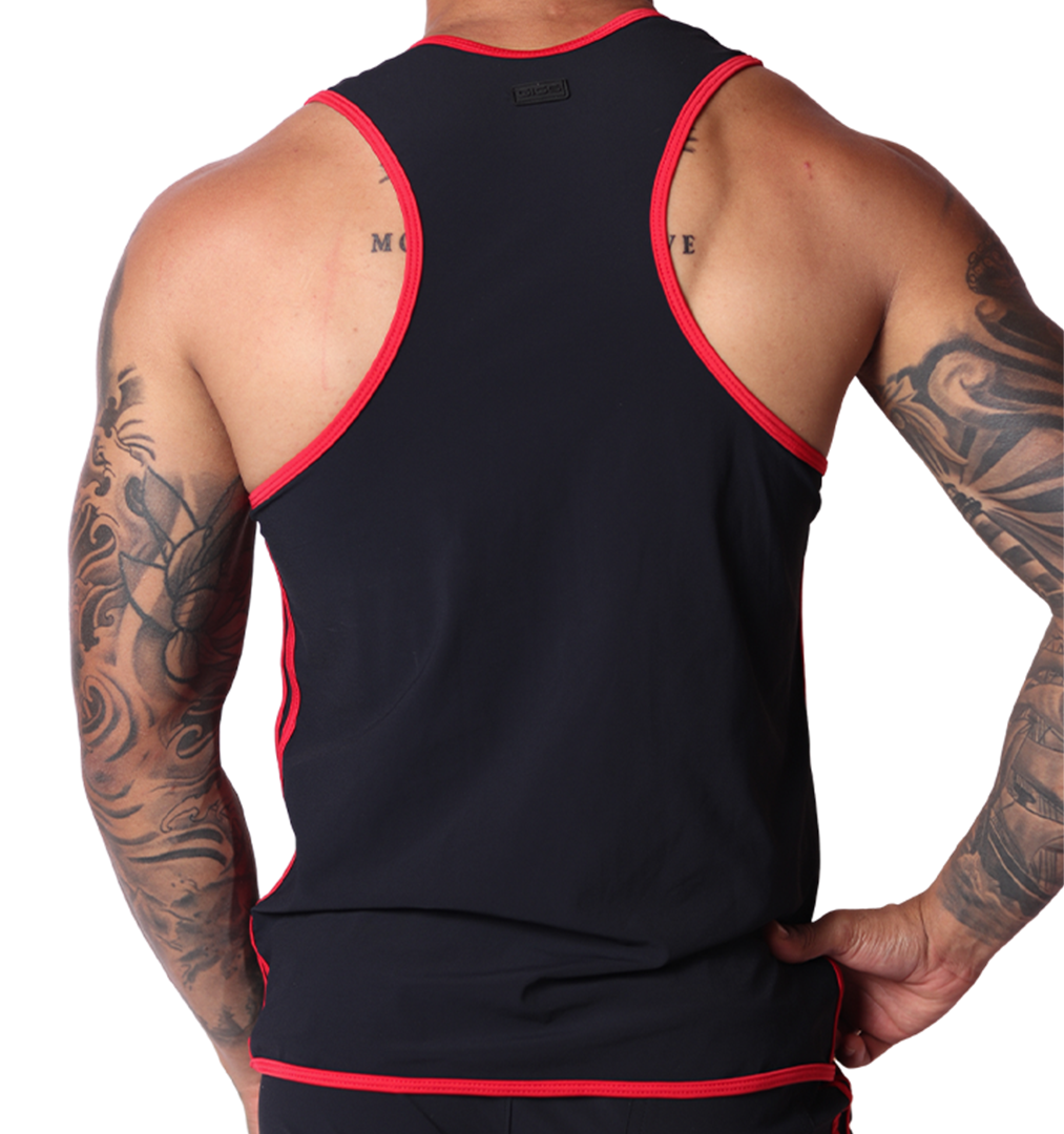 Typer Black Tank back view by Gigo Underwear