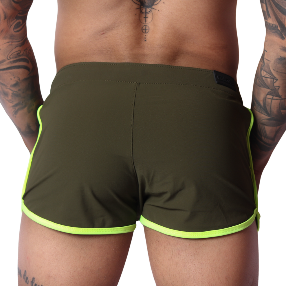 Typerhot Green Shorts back view by Gigo Underwear