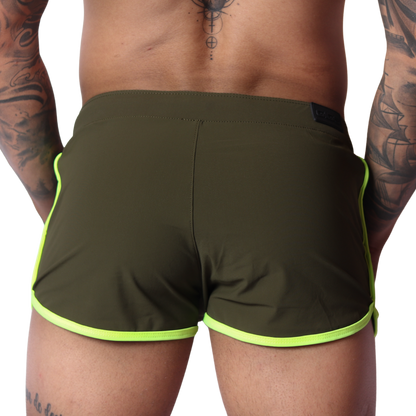 Typerhot Green Shorts back view by Gigo Underwear