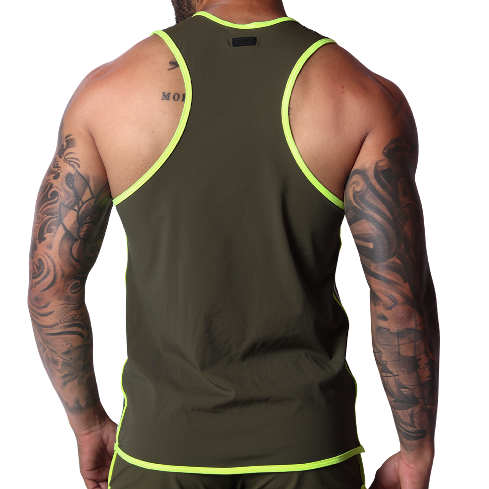 Typerhot Green Tank back view by Gigo Underwear