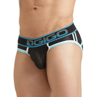Versatil Blue Brief Jockstrap front view by Gigo Underwear