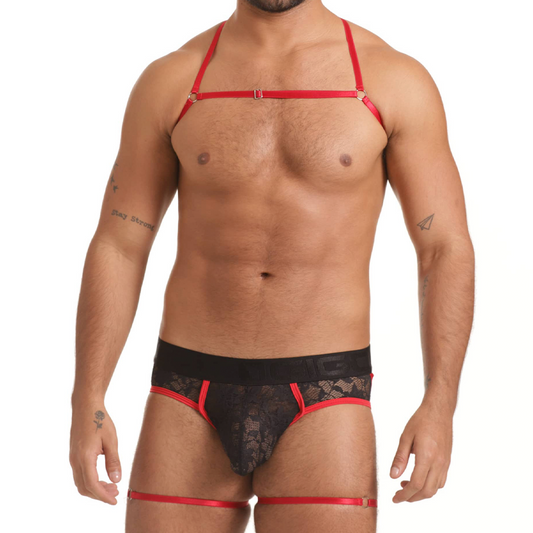 VIBRANT BLACK BRIEF JOCKSTRAP HARNESS