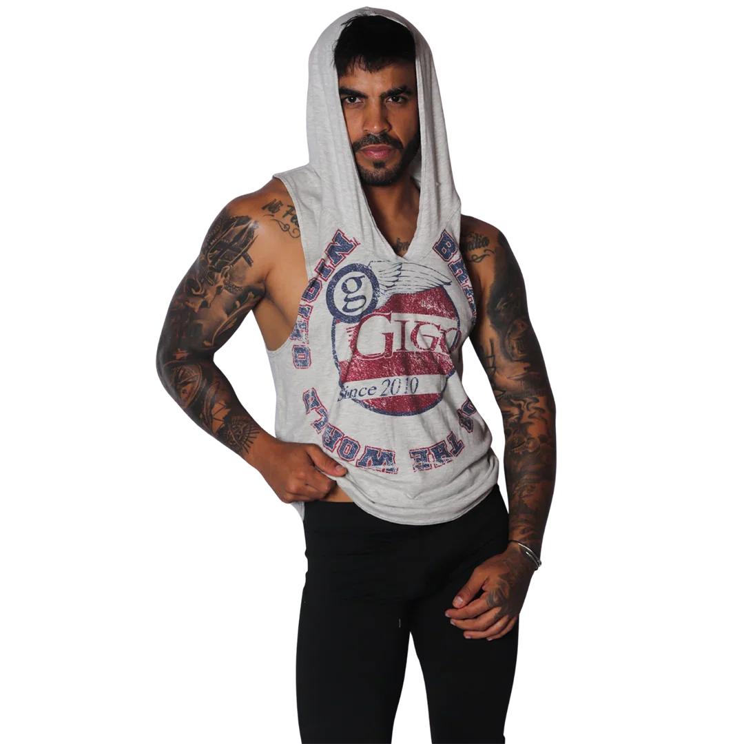 Wings Hoody Tshirt on model by Gigo Underwear